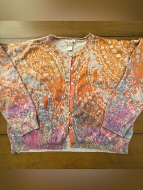 Sundance Orange and Pink Knit Sweater
